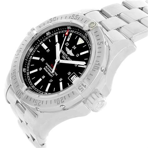 breitling colt 41mm black dial automatic steel mens watch a17380|Breitling colt a17380.